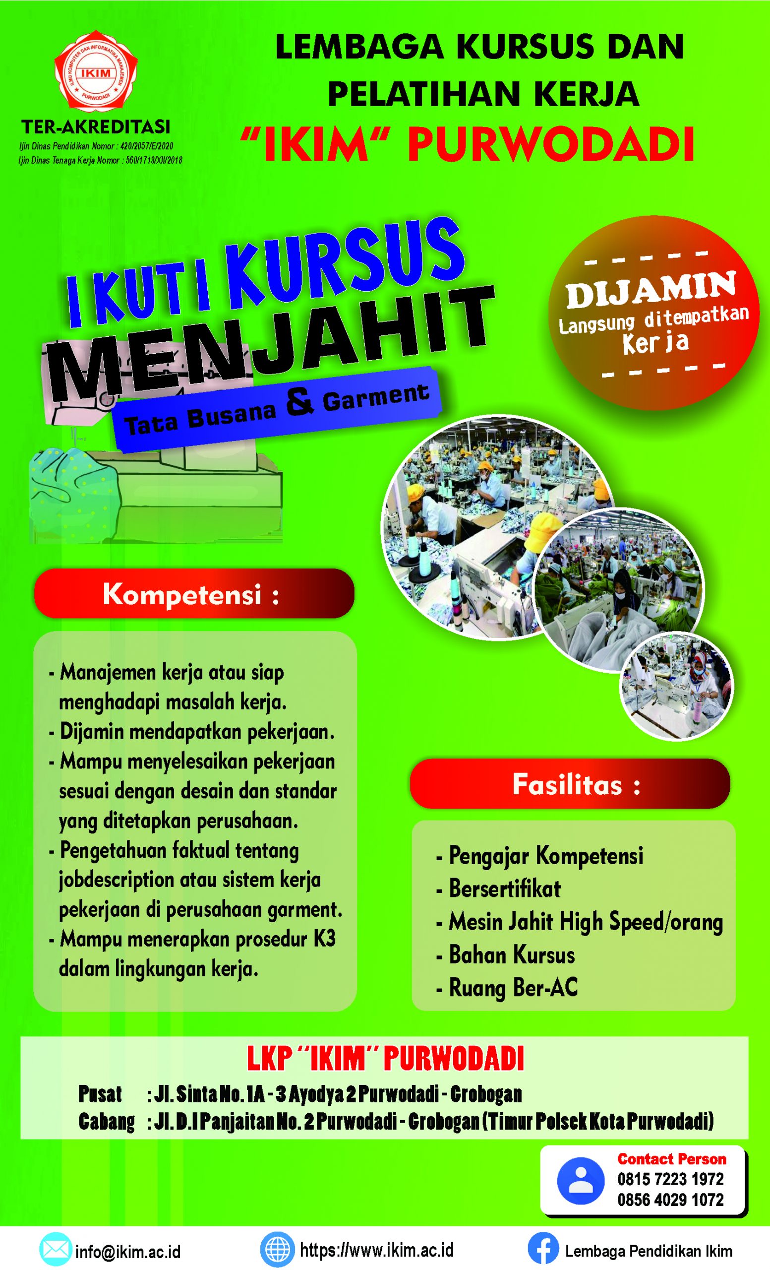 Read more about the article KURSUS MENJAHIT GARMENT (DI TEMPATKAN KERJA)